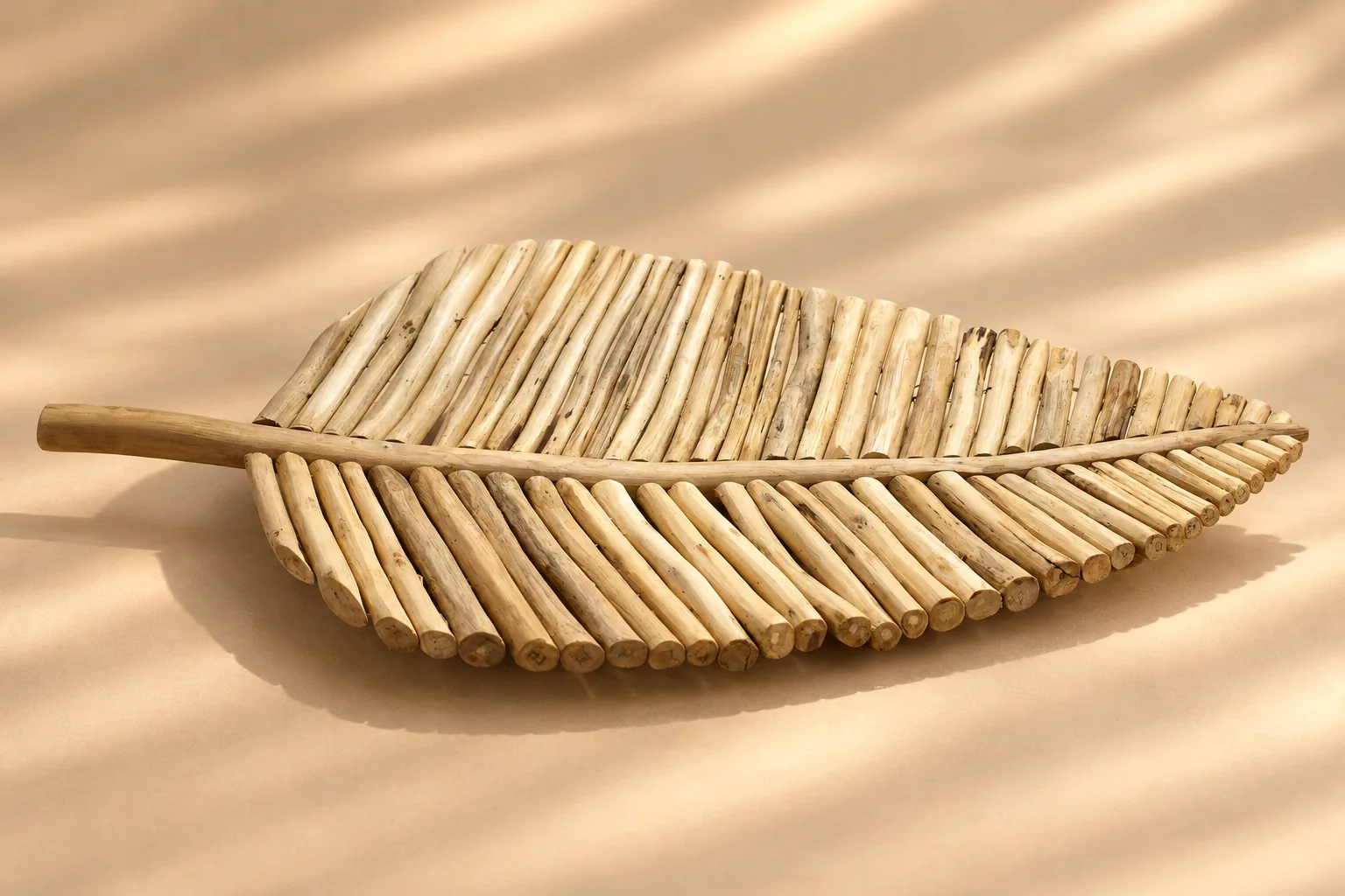 Wood leaf dish